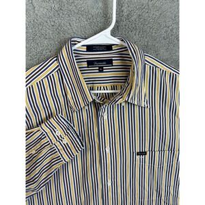 Faconnable Shirt Mens XL Multicolor Balance Stripes Button Down 100% Cotton